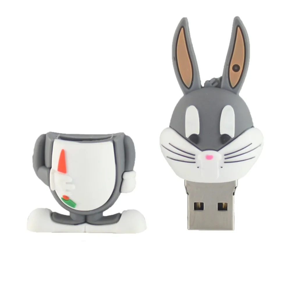 Смешные USB флэш накопители 16 Гб аниме милый кролик Банни накопитель 64 ГБ с