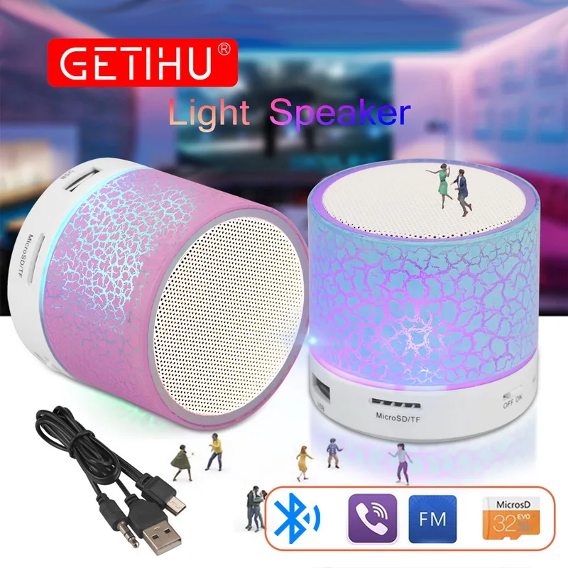 GETIHU мини портативный Bluetooth динамик светодиодный беспроводной Громкая Колонка
