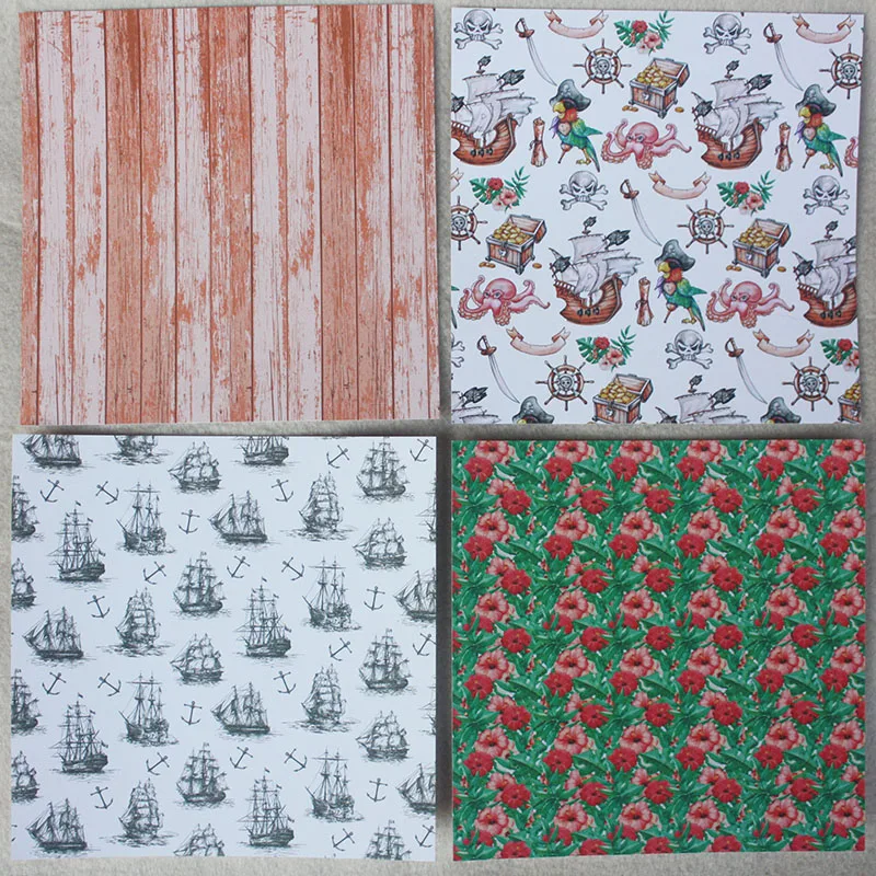 

DIY Album Photo Scrapbooking set Pirates Life Decorative Papers Craft paper 12"inch X 12" inch Single Side Printed 24 pcs/Set