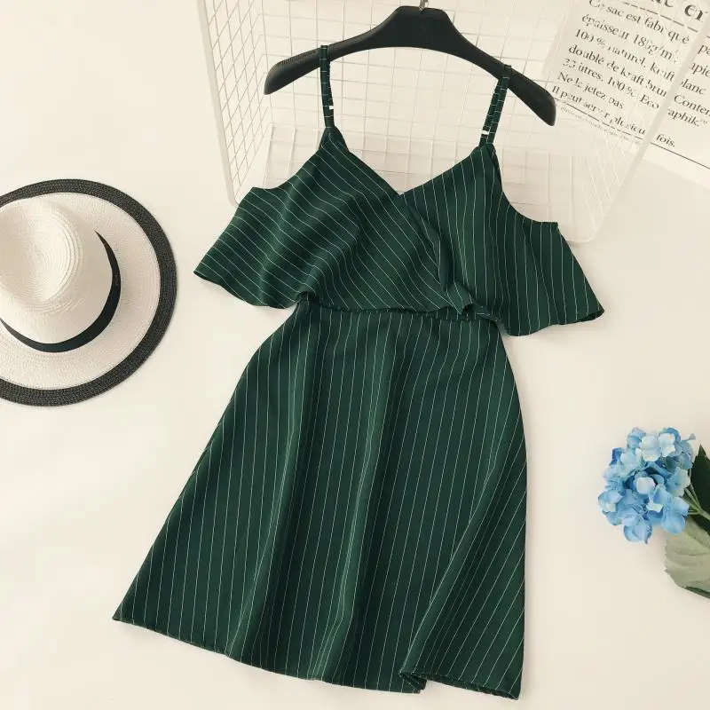 Женское винтажное мини платье ALPHALMODA на бретельках с оборками и высокой талией