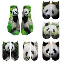 new funny cute panda 3d printed socks short animal women socks terror novelty socks fashion low cut new design ankle socks