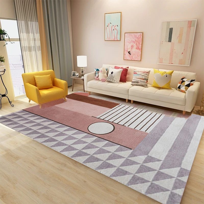 Бархатный ковер из овечьей шерсти с геометрическим узором скандинавский для