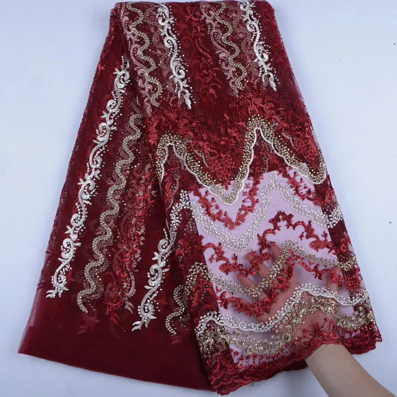 Nigerian Lace Fabrics For Wedding African French Tulle Fabric 2019 High Quality Royal Blue Y1541 | Дом и сад