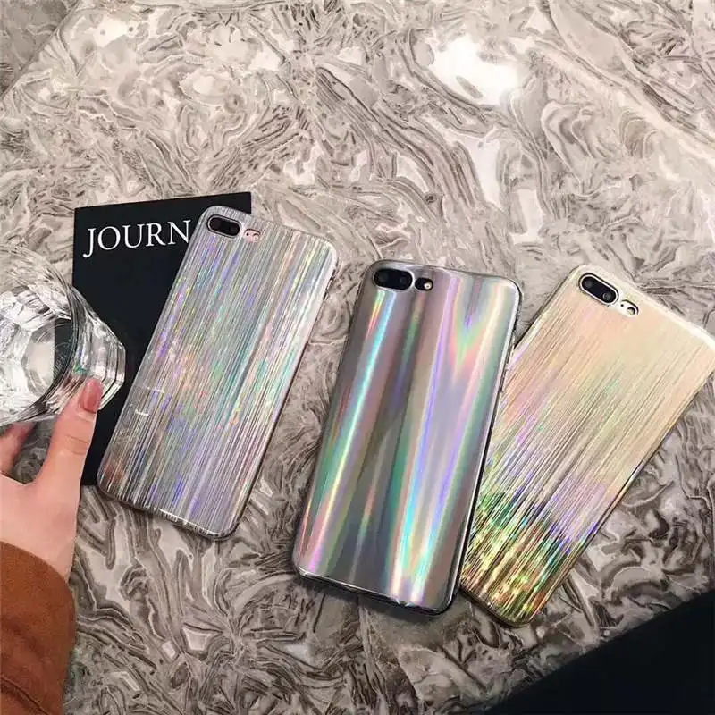 Simple Laser For Iphone 6 6s 7 8P X Xs Xr Max Retro Tpu Rainbow Phone Case |