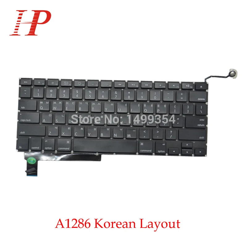 5 шт. Подлинная A1286 Корейская клавиатура с подсветкой для Apple Macbook Pro 15 ''A1286