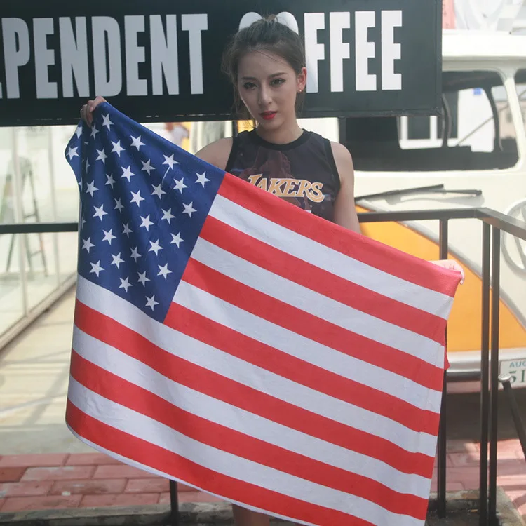 Оригинальный Американский Флаг 100% Хлопок Махровые Большой Лицо/Спорт Полотенце