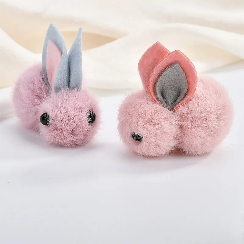 10pcs/Lot Handmade Craft Kawaii Wool Felt 3D Animal Rabbit Ribbon Bow Patch Stiker Fit Girls Hair Jewelry Headband DIY | Украшения и