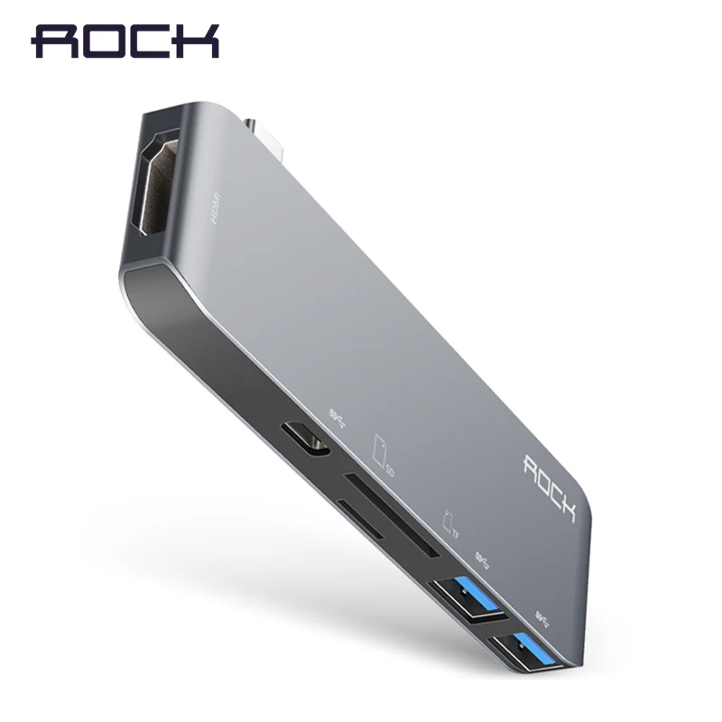 ROCK 6 в 1 Usb концентратор все конвертер USB C HDMI 4 K SD TF кардридер для MacBook huawei type 3 0 5