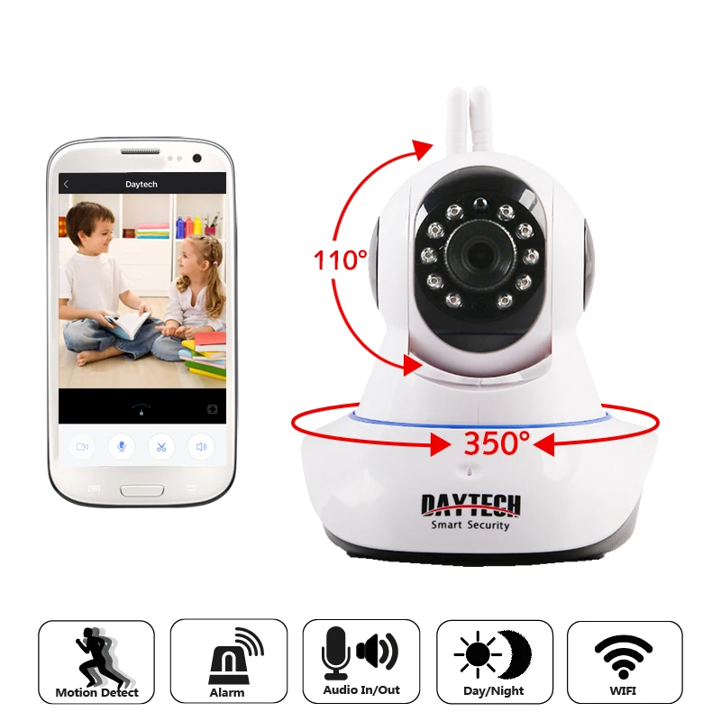 Ip камера Daytech Wi Fi CCTV 1080 P домашняя наблюдения Беспроводная сетевая монитор