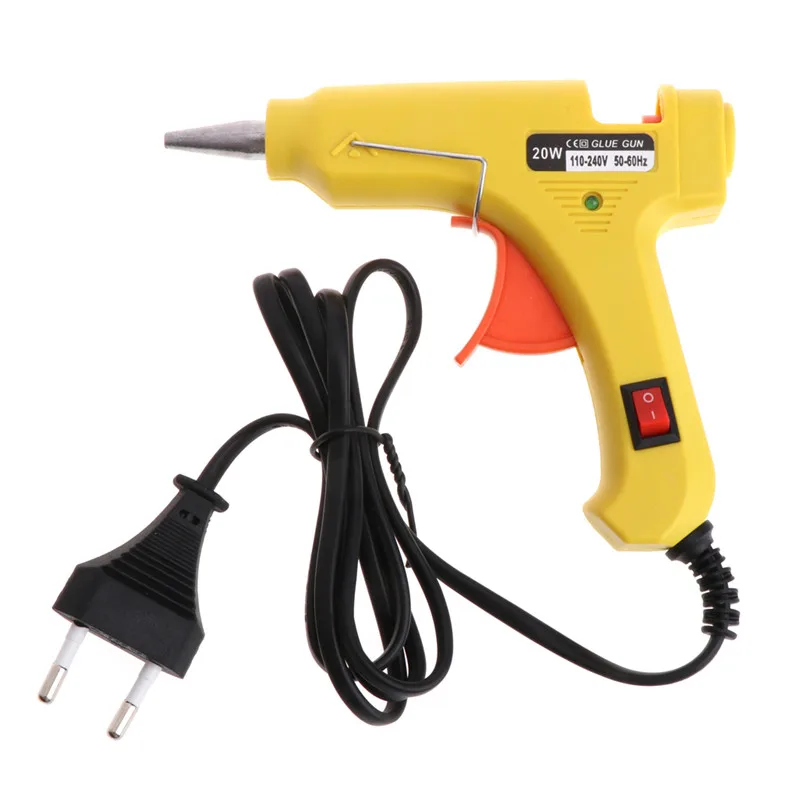EU Plug Горячая 20W 110 V-240 V клея горячего жидкого клея пушка Пластик подогрева Электрический Ремесло Ремонт Инструменты для 7 мм Клеевые стержни с нами/EU разъем DEC07 - Цвет: EU Plug