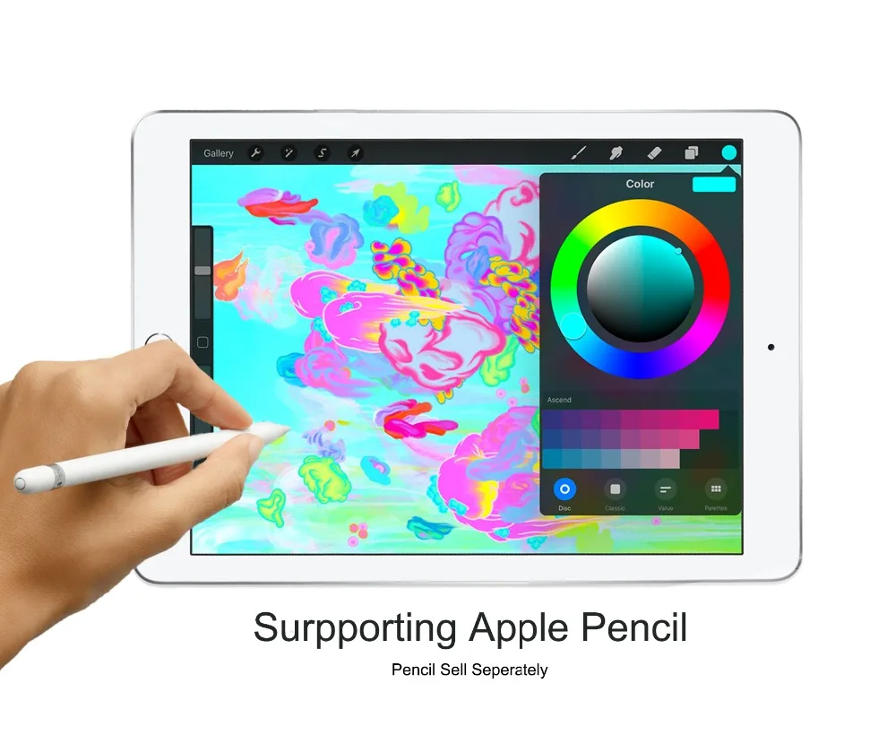 Новый Apple iPad 2018 (6th поколения) 32G 9 7 retina Дисплей A10 Fusion чип Facetime 8MP сзади Камера 0 46 кг