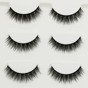 Короткие накладные ресницы YOKPN, 3 пары, ручная работа, 3D многослойный Крест, грязные натуральные ресницы, ежедневный макияж, ресницы