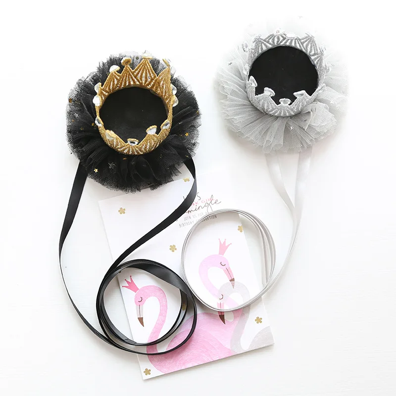 

10pcs Boutique Glitter 3D Crown Ribbon Headbands Solid Lace Floral Tiaras Hairpins Hair Clips Princess Fashion Hair Accessories