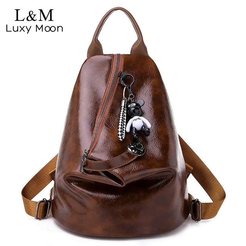 

Новый многофункциональный дорожный рюкзак, женский модный кожаный рюкзак, школьные ранцы для девочек, милый женский ретро рюкзак с подвеск...