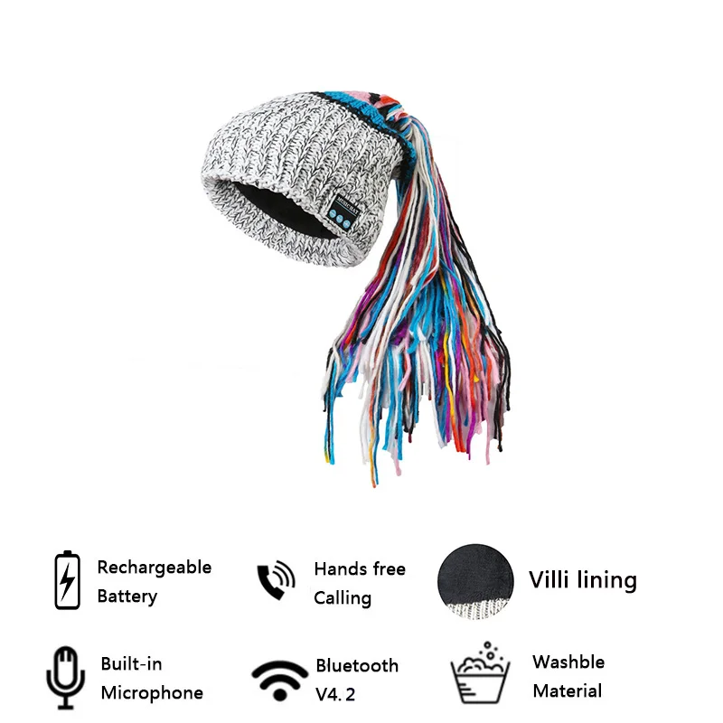 Для женщин с наушниками Bluetooth бини шапка Кепки Беспроводной наушники HD стерео