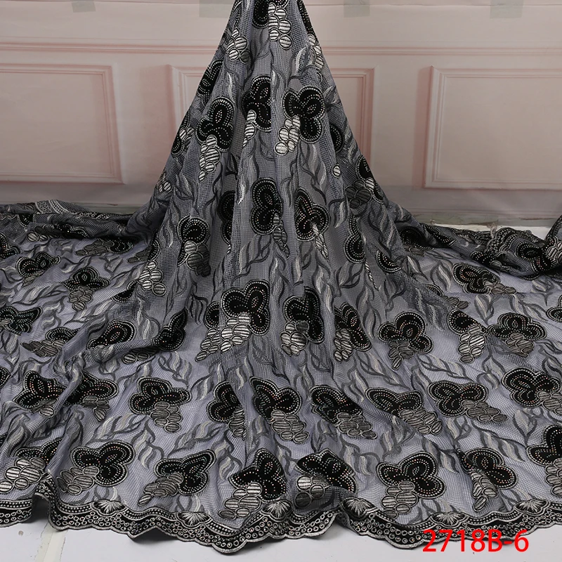 African Lace Fabric 2019 High Quality Nigerian Laces Fabrics with Stones French Tulle Velvet for Women KS2718B-1 | Аксессуары для