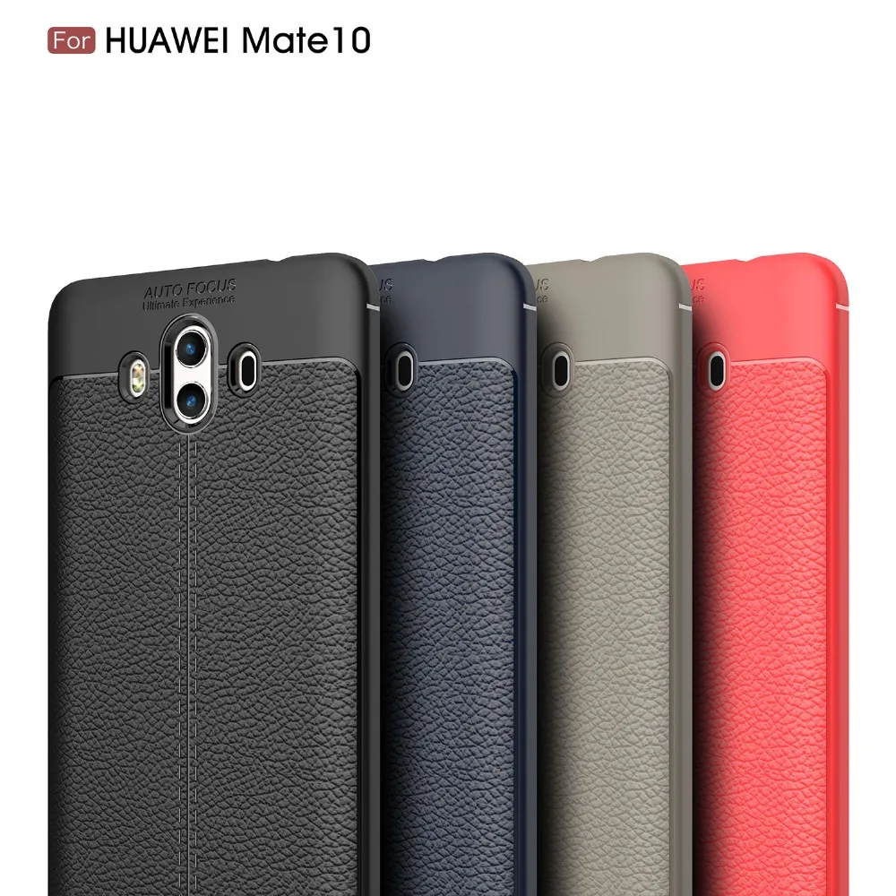 BEFOSSON роскошный силиконовый кожаный чехол личи для huawei mate 10 телефона мягкий