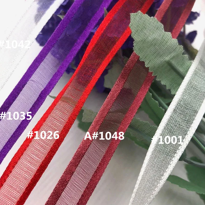 (10 ярдов/Лот) 3/8 ''(10 мм) ленты из органзы оптом декоративные для упаковки
