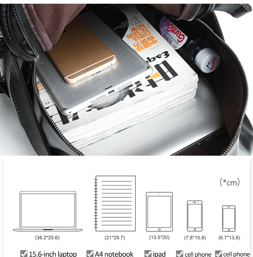 Мужской рюкзак из искусственной кожи, школьная сумка, USB зарядка, дорожные рюкзаки, большая емкость, сумки для ноутбука, водонепроницаемый мужской рюкзак Спортивная Сумка