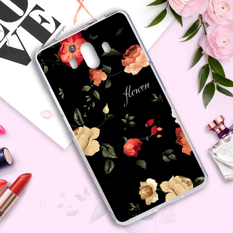 Чехол для Huawei Коврики 10 цветов Обложка Pro цветочный Рисунок Симпатичные Фламинго