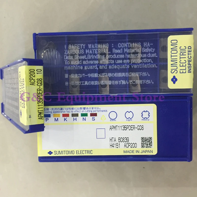 CNC BLADE TURNING TOOL APMT1135PDER-G08 ACP200 MILLING CARBIDE INSERTS 10PCS/BOX | Инструменты