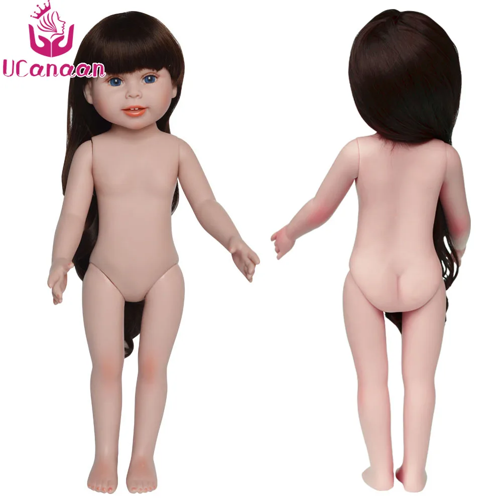 UCanaan/18 ''/45 см Обнаженная кукла для девочек без одежды и обуви силиконовая