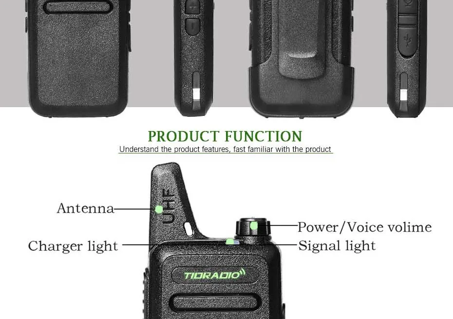 TID Mini Walkie Talkie UHF 400-470 MHz портативный CB радио трансивер двухсторонний радио коммуникатор