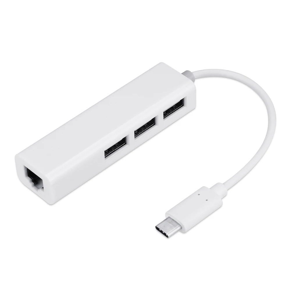 Хит продаж 2019 USB3.1 Type-C на 3 порта USB концентратор с RJ45 Lan адаптером для Apple Macbook DOY |