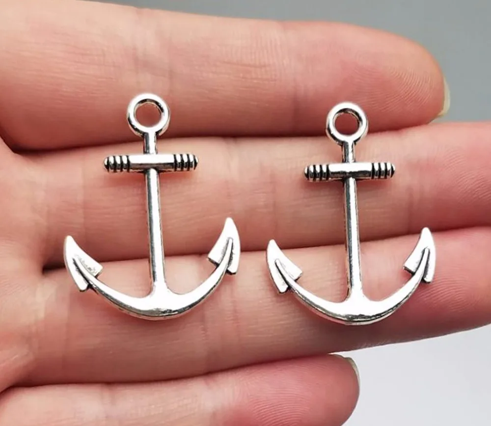 

20pcs/lot--31x25mm Antique Silver Plated Anchor Charms Pendants DIY Bracelet Supplies Jewelry Making Findings Accessories