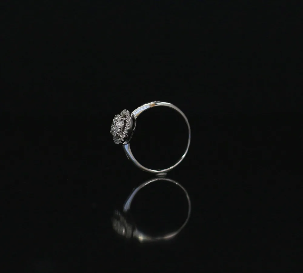 LASAMERO 0. 12CT FG/SI круглое современное кольцо с натуральным бриллиантом Halo для женщин