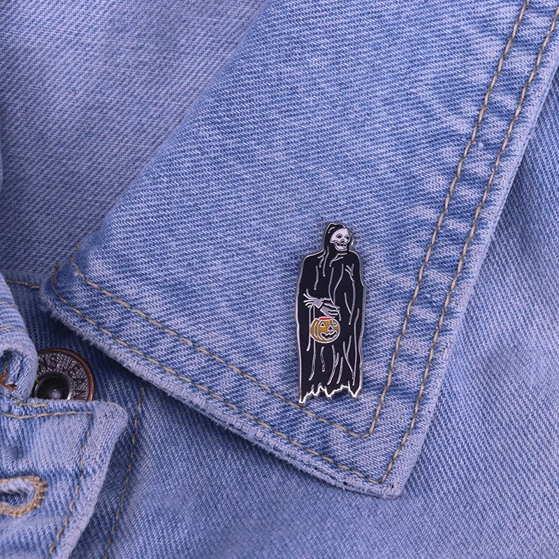 Значок на лацкан Grim Reaper брошь фонарь Джека значок ужаса смерти подарок Хэллоуин