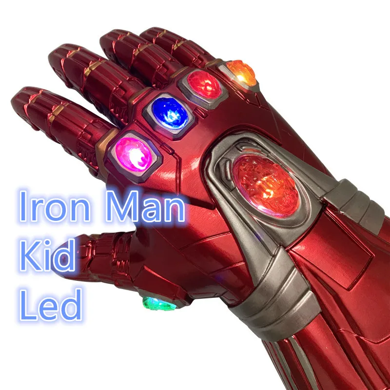 Военная перчатка светодиодный светильник фигурка косплей перчатки Таноса светодиодный светильник реквизит Хэллоуин Детский подарок - Цвет: Iron Man Kid Led