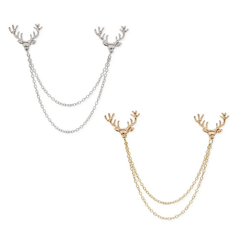 DoreenBeads Elk оленьи рога () знак животного брошка для женщин и мужчин костюм воротник