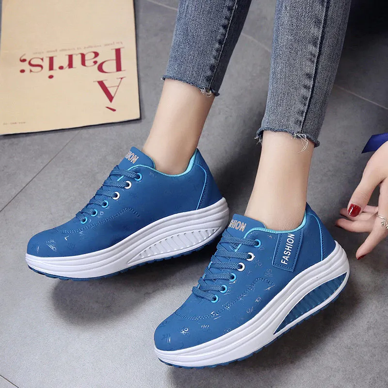 Women sneakers 2022 solid wedge casual shoes woman sneakers women running shoes woman lace-up female sneakers zapatillas mujer