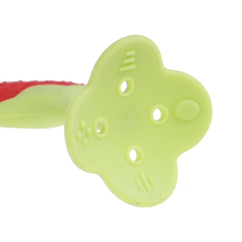 

9cm x 4.5cm Baby Silicone Training Toothbrush Safe Toddle Teether Chew Toys Teething Ring Gift For Infant Baby Chewing