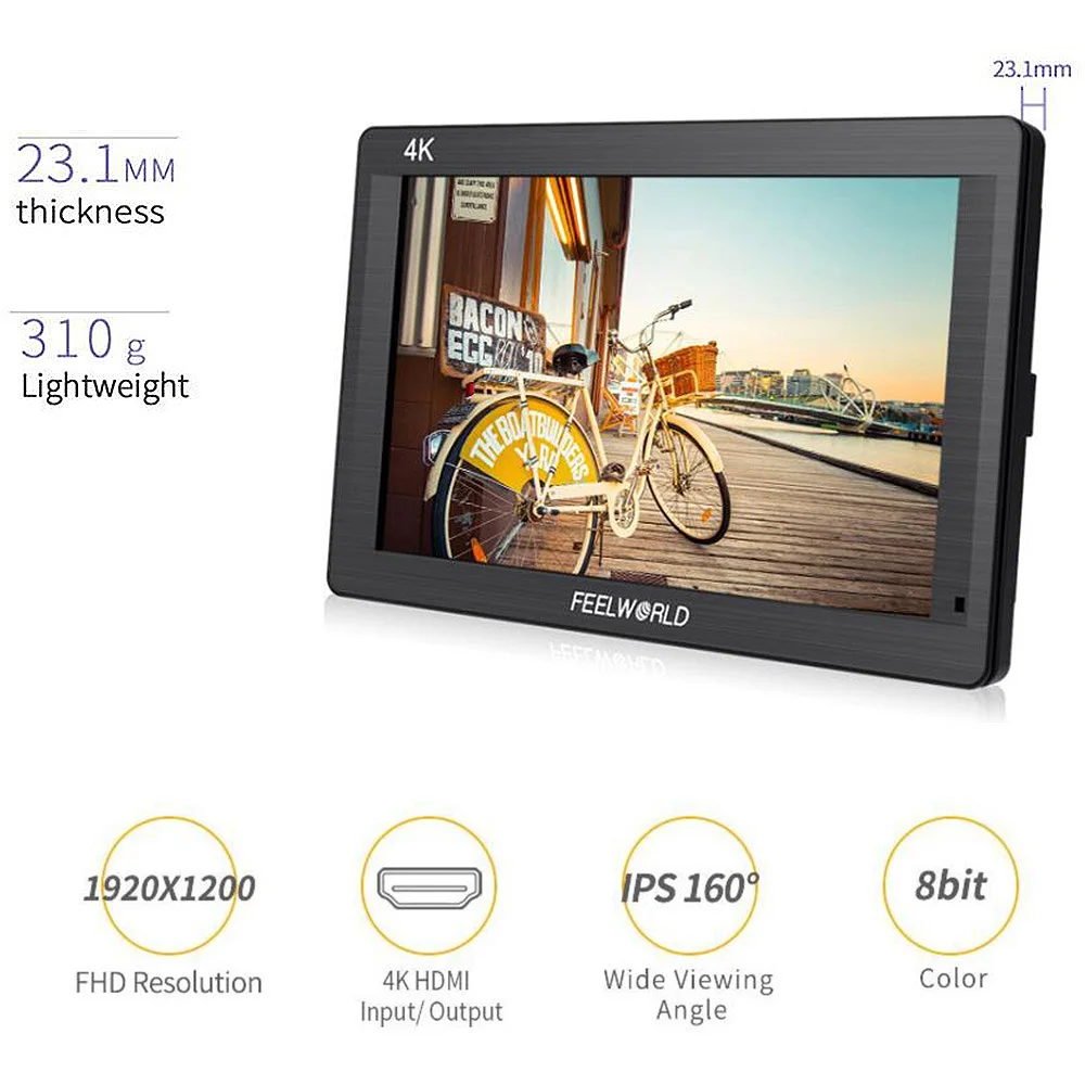 Billig Feelworld FH7 7 Zoll IPS 4 K HDMI DSLR Kamera Feld Monitor Full HD 1920x1200 LCD Externe Display Für Canon Sony Nikon Kameras