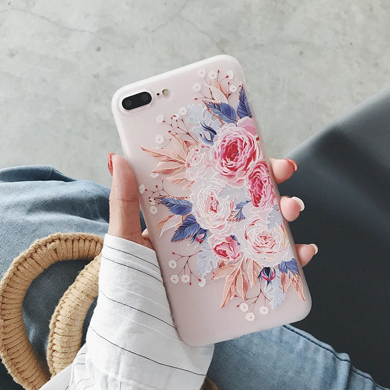 Чехол с цветком лотоса для iPhone 11 Pro Max XS XR X 8 7 6 6S Plus 5 5S SE рельефные 3d чехлы телефонов