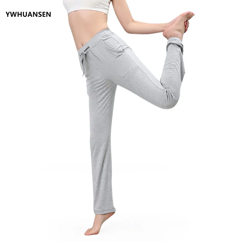 YWHUANSEN Drawstring Женская Повседневная Пижама и брюки из хлопка Простые штаны для