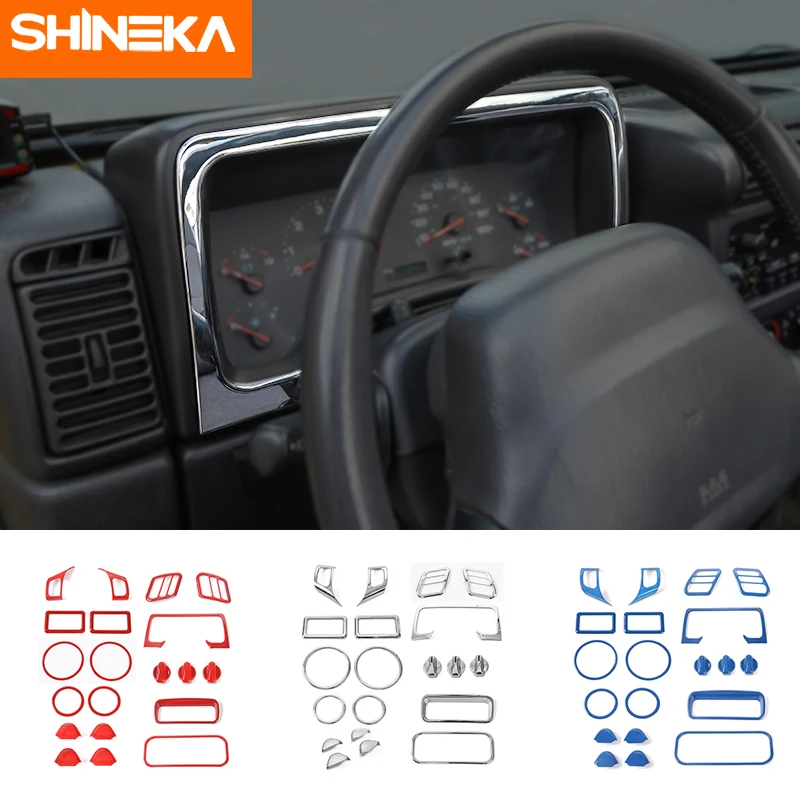 Молдинги SHINEKA для Jeep Wrangler TJ 20 шт. стикеры украшения интерьера автомобиля из АБС