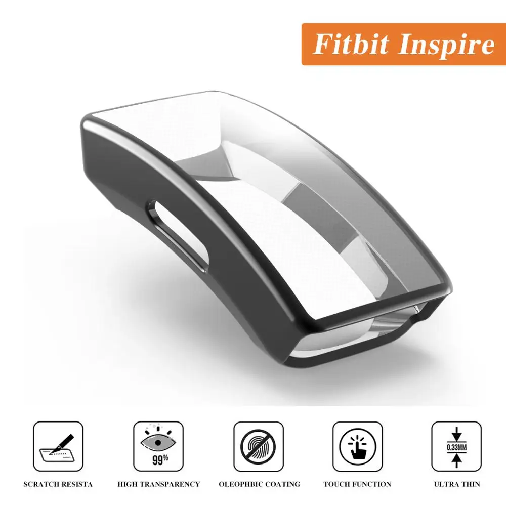 2pcs New High Quality TPU Slim Smart Watch Protective Case Cover for Fitbit Inspire HR Frame Smartwatch Accessories | Электроника