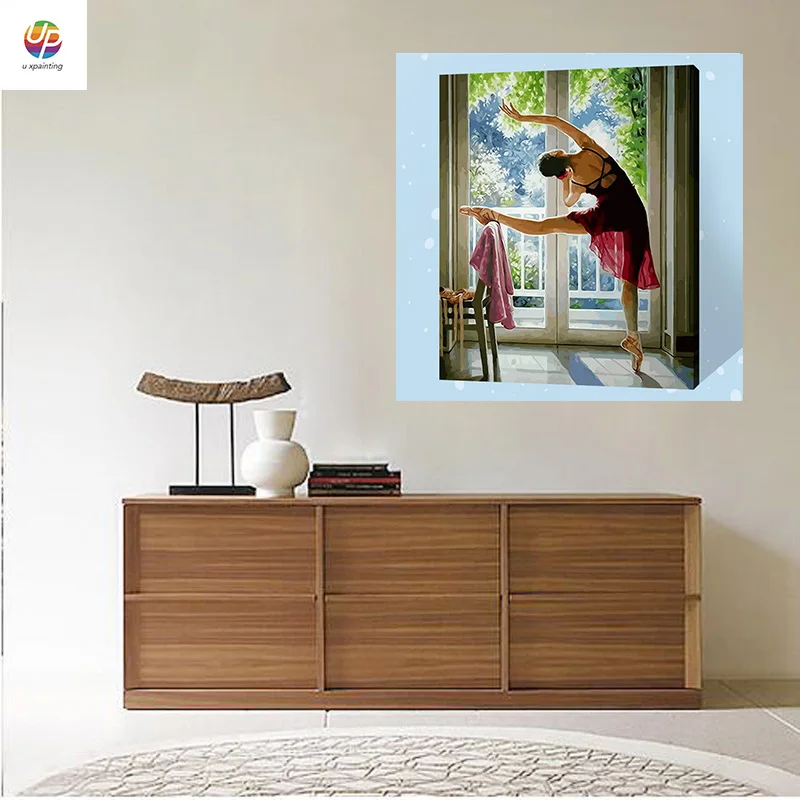 Frameless Digital Painting By Number Practice Dancer Girl Acrylic Paint Abstract Modern Wall Art Canvas For Home Deco | Дом и сад