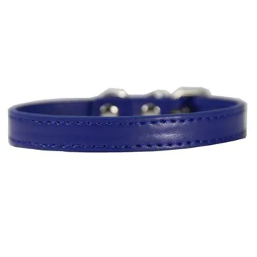 Dark blue Ошейник из искусственной кожи для кошек, мягкие цветные ошейники для маленьких и средних кошек, регулируемый ошейник - Цвет: Dark blue
