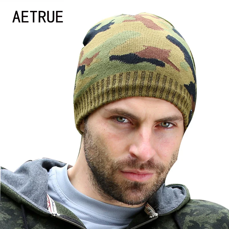AETRUE Новинка брендовая Вязаная мужская зимняя головные уборы для мужчин и женщин