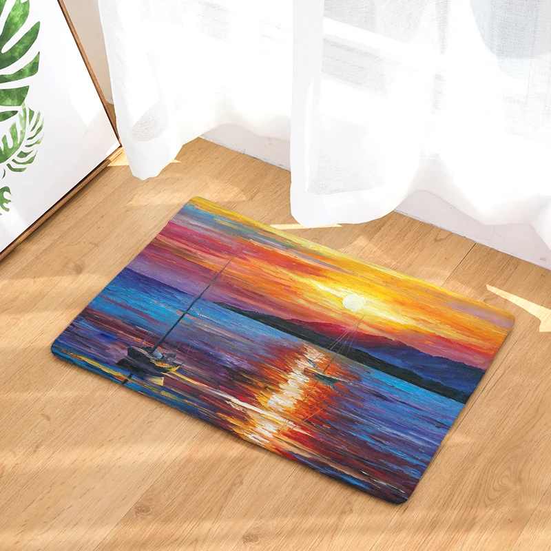 2017 живопись маслом работы Печать ковры Нескользящие кухонные коврики для дома