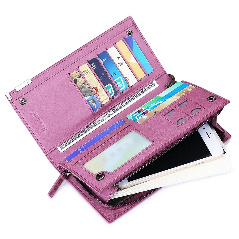 Велюровые дизайнерские женские кошельки Большой Вместительный Длинный кошелек