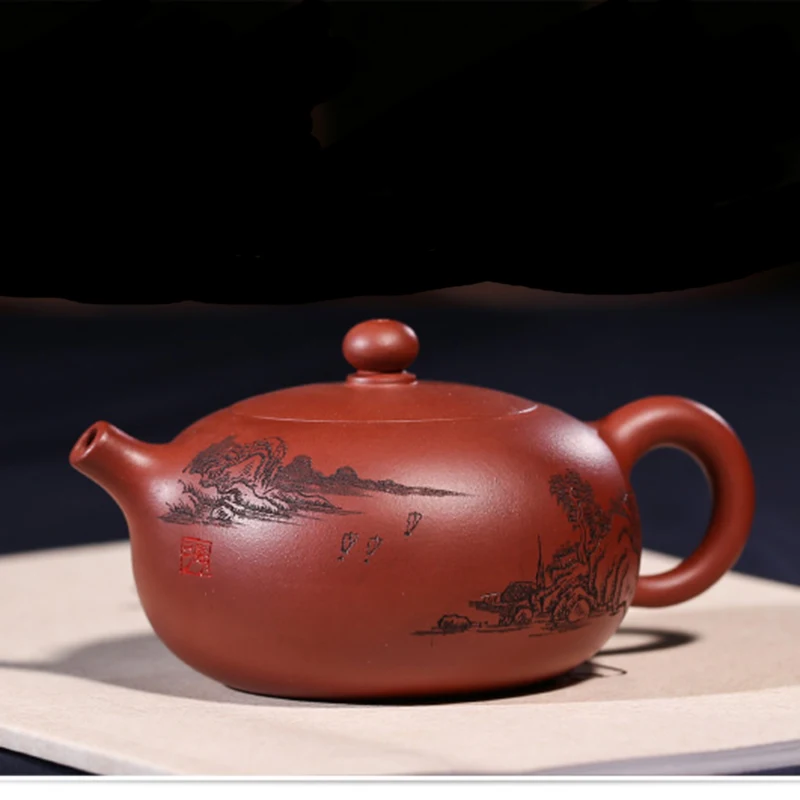 220 мл Yixing винтажный фиолетовый зернистый чайник ручной работы сырая руда Zisha Dahongpao