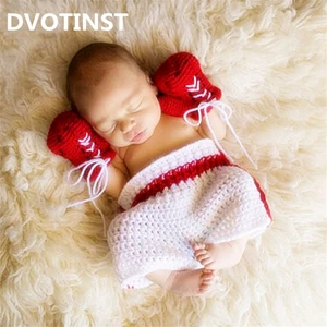 Детские Боксерские штаны и перчатки, вязаные крючком, мягкие, для новорожденных