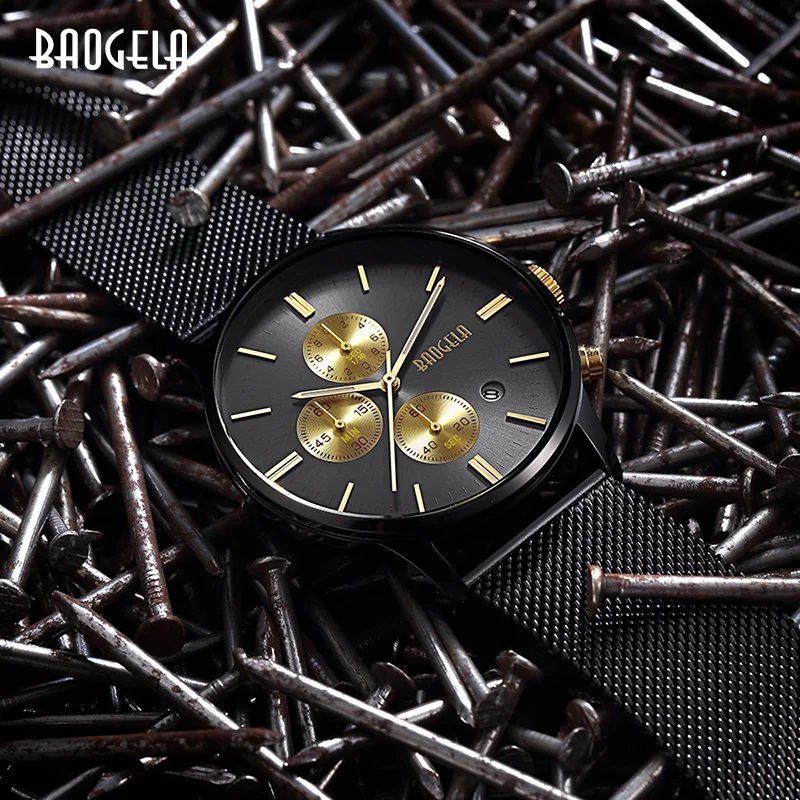 Часы мужские кварцевые с хронографом из нержавеющей стали|wristwatch brand|wristwatch mens