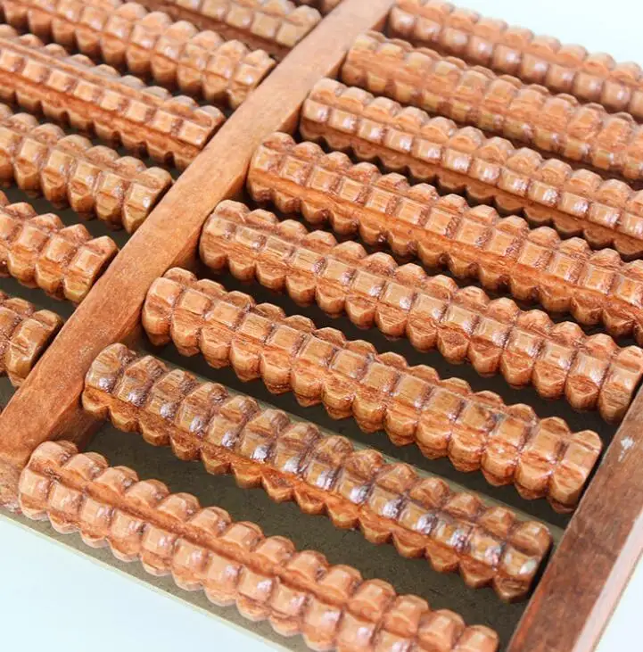 Массажный ролик для ступней и педикюра деревянная щетка стоп|wood roller foot massager|roller