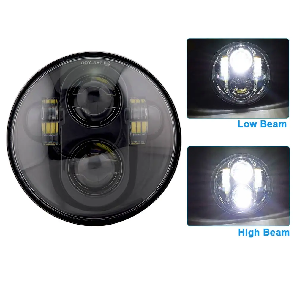 40w B 5,7" 5 3/4 светодиодный фара мотоцикла для Sportster 1200 XL1200L пользовательские XL1200C 883 XL883 883L XL883R 48 черный H4 - Цвет: 40w B